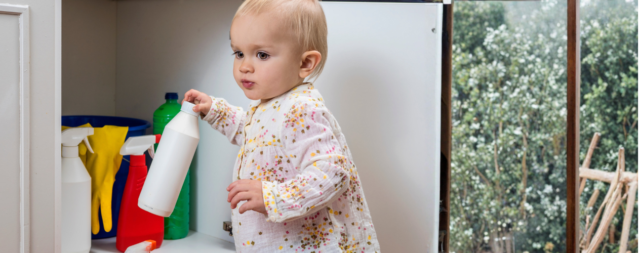 Household cleaning products banner